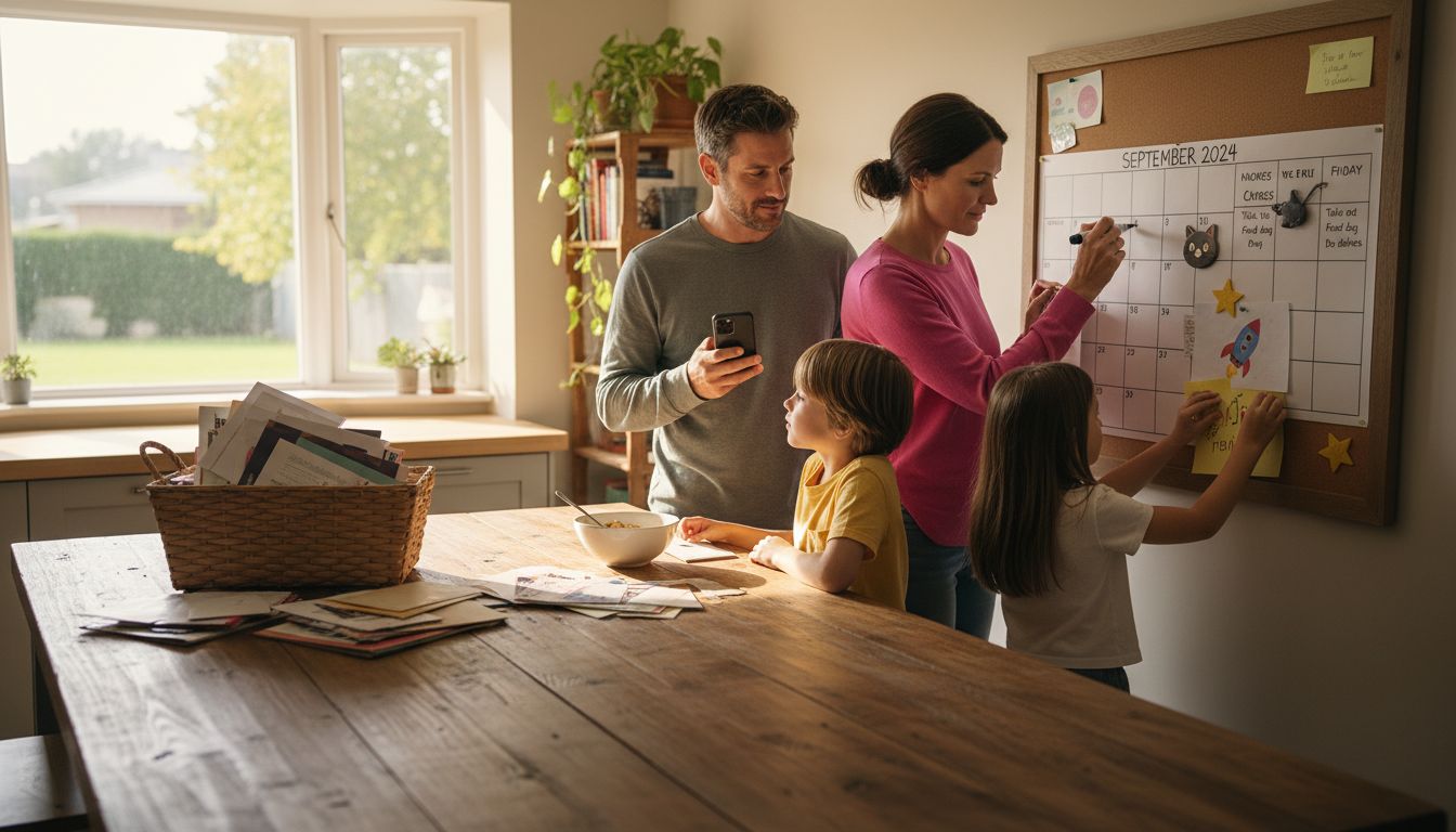 Family organizing with a home command center