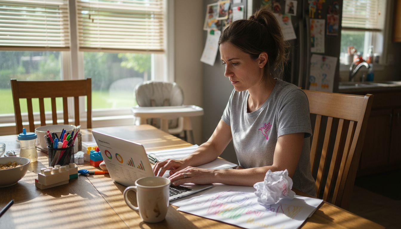 Woman planning home organization with Pinterest