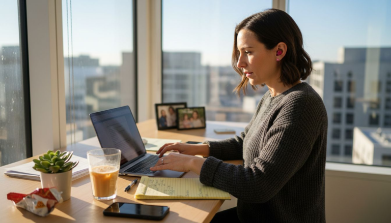 Entrepreneur planning digital product in office