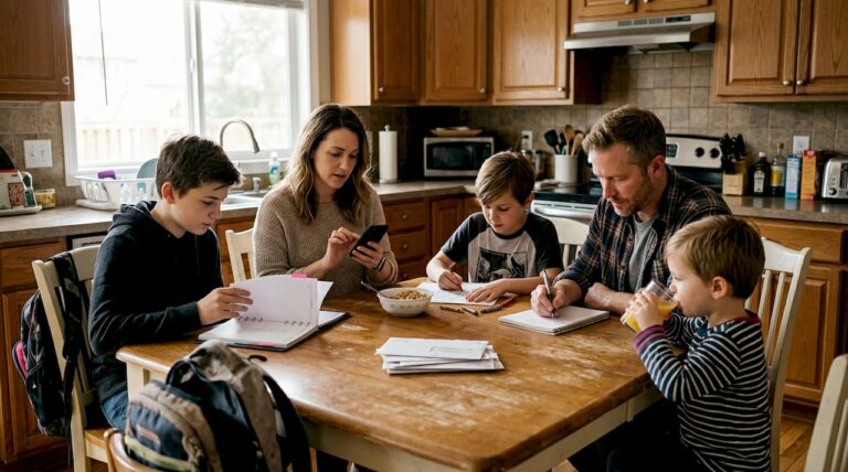 Family planning week at kitchen table