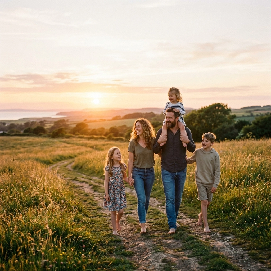 A family enjoying freedom and time together outdoors.