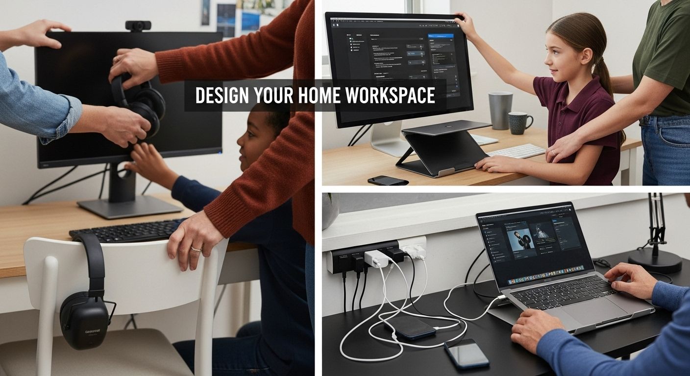 family collaborative workspace ergonomics