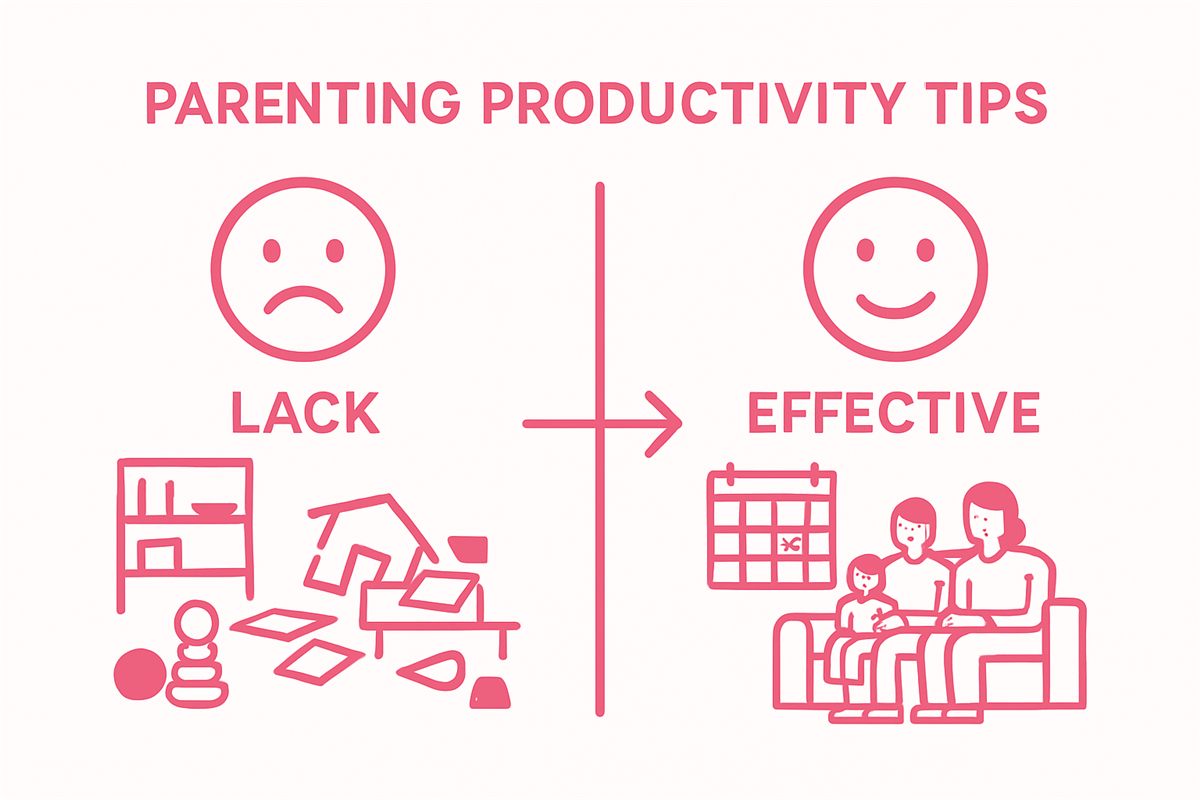Infographic comparing chaotic vs. organized family routines