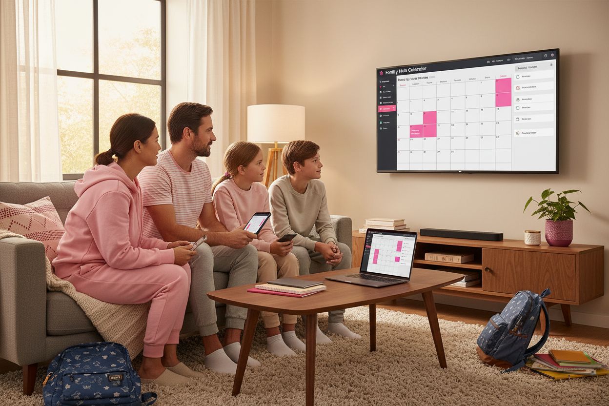family living room digital calendar