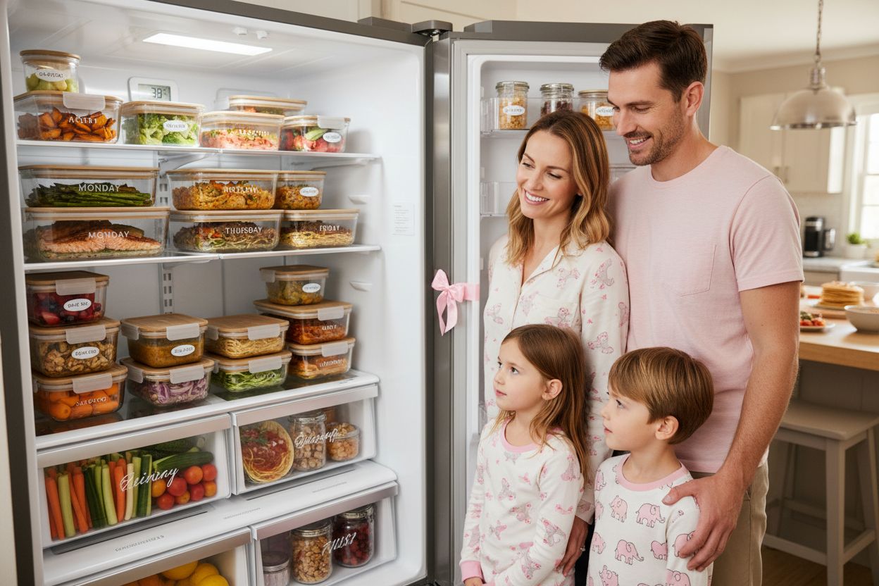organized meal prep fridge