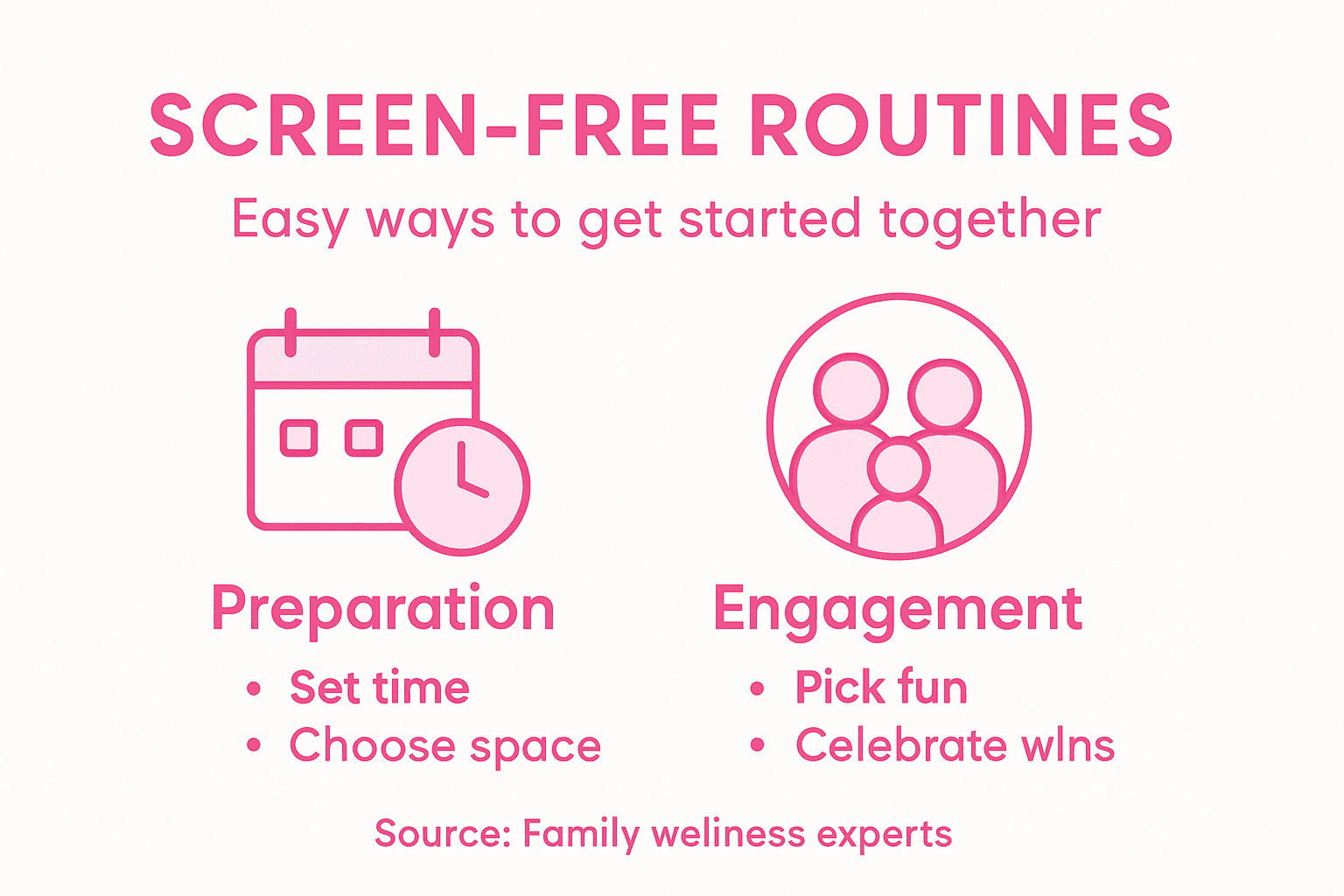 Infographic of family screen-free routines