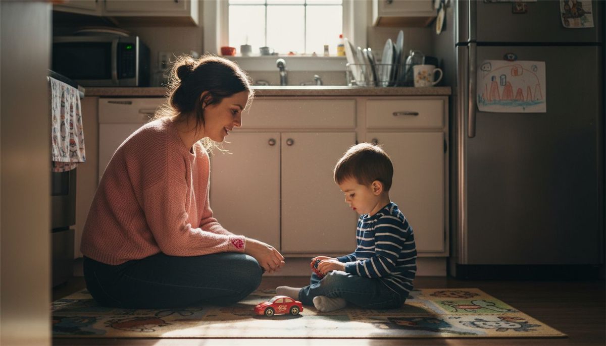 Parent responds calmly to child's behavior