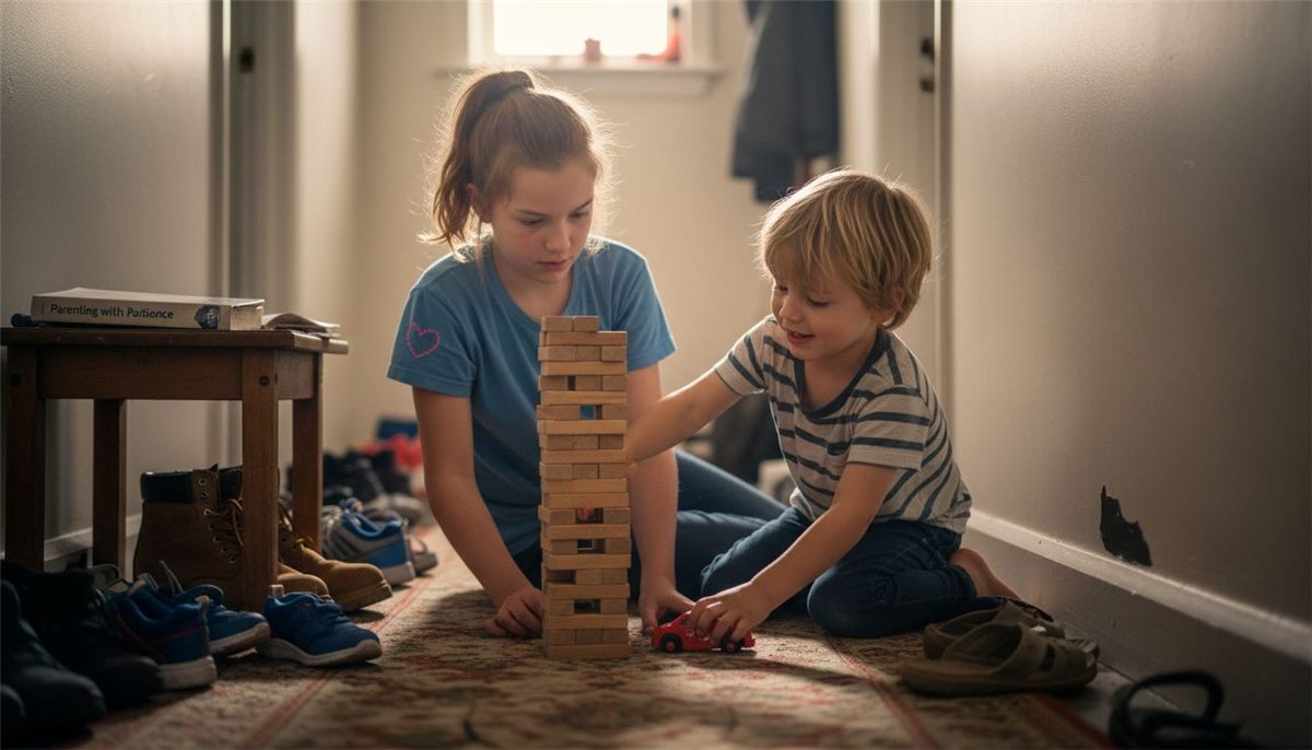 Siblings with different temperaments playing