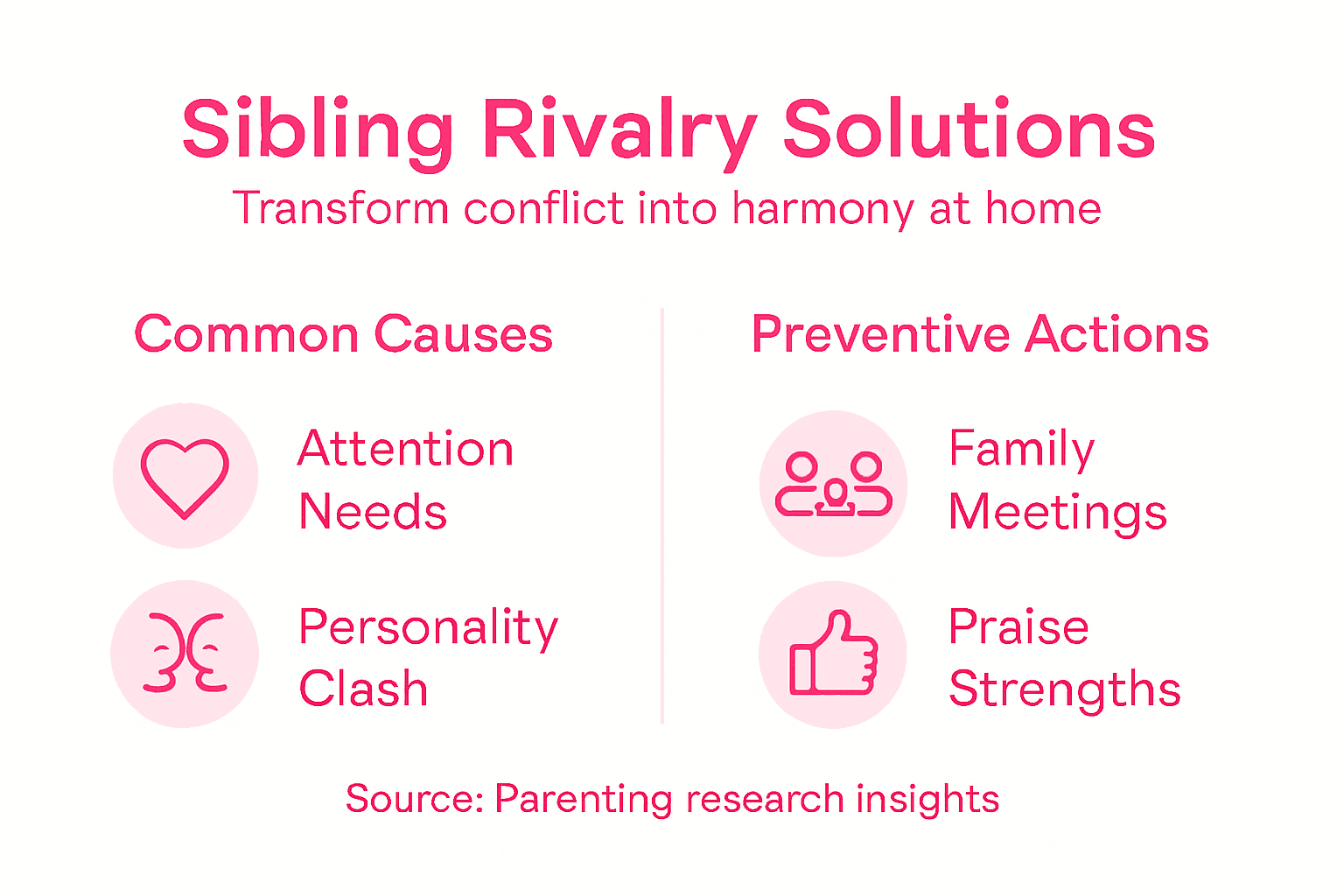 Infographic of sibling rivalry solutions