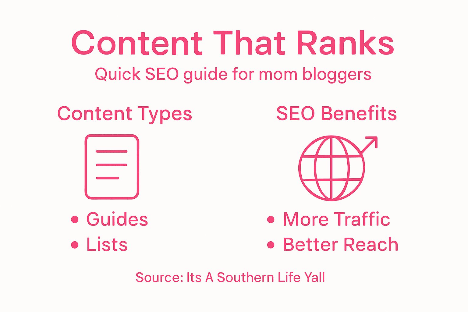 Infographic with content types and SEO benefits