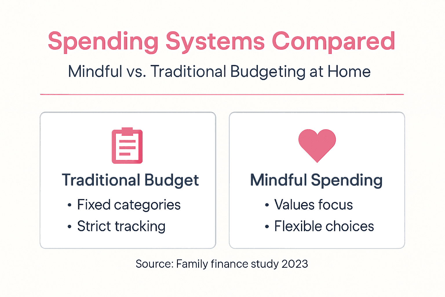 Infographic comparing mindful and traditional budgeting