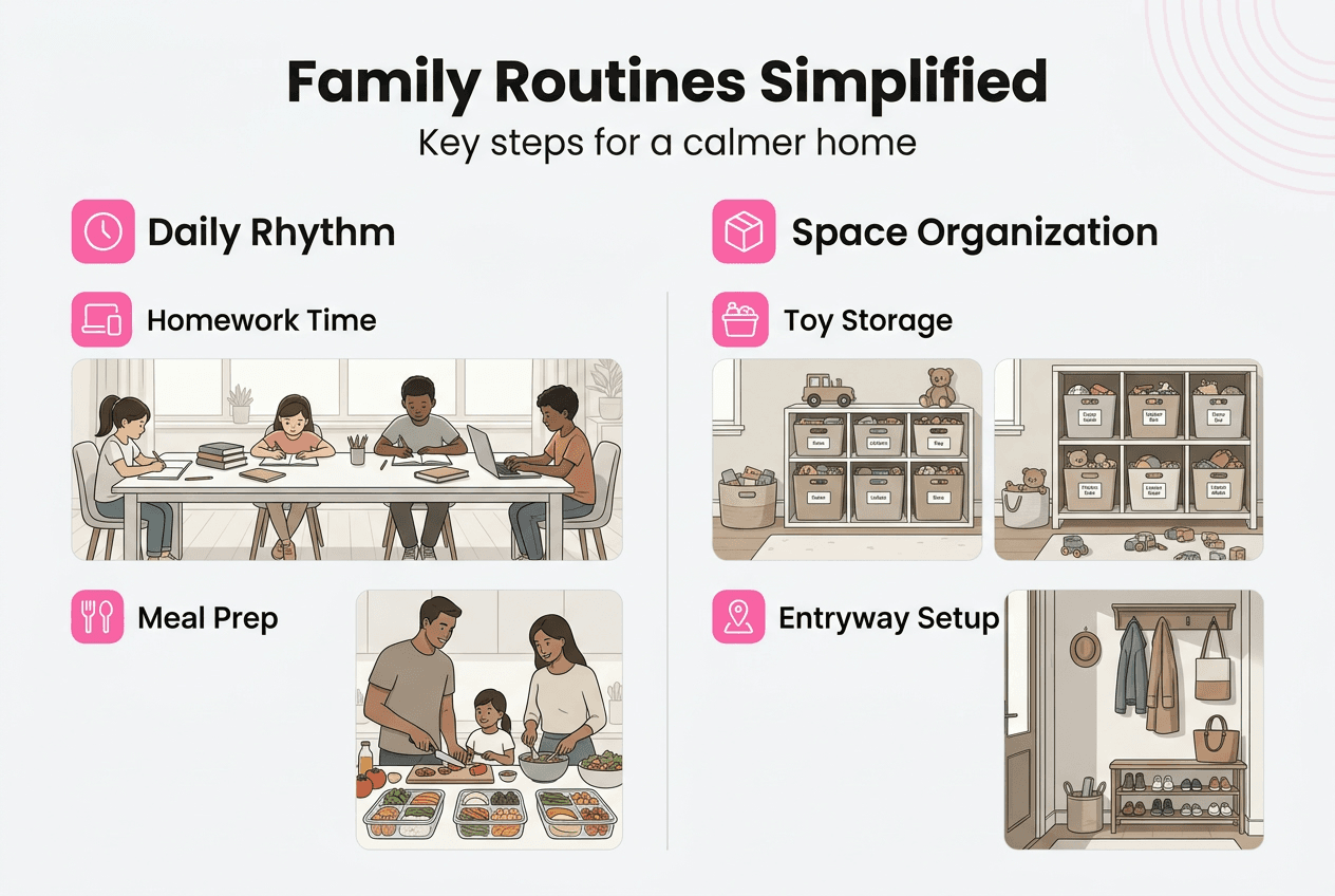 Infographic showing family routines overview