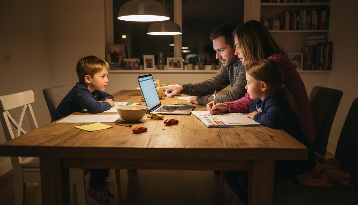 Family planning week using digital and paper calendars