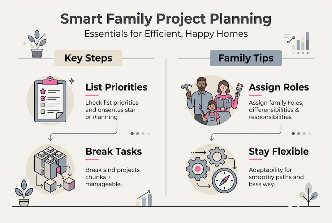 Infographic of smart home project planning steps