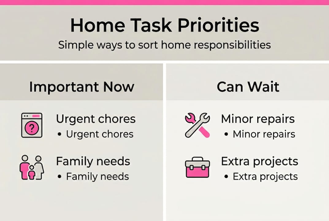 Infographic simplifying home task priorities