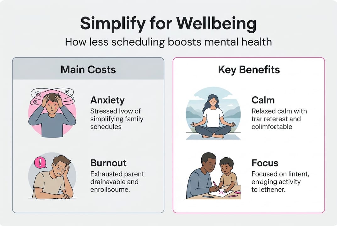 Infographic showing costs and benefits of simple schedules