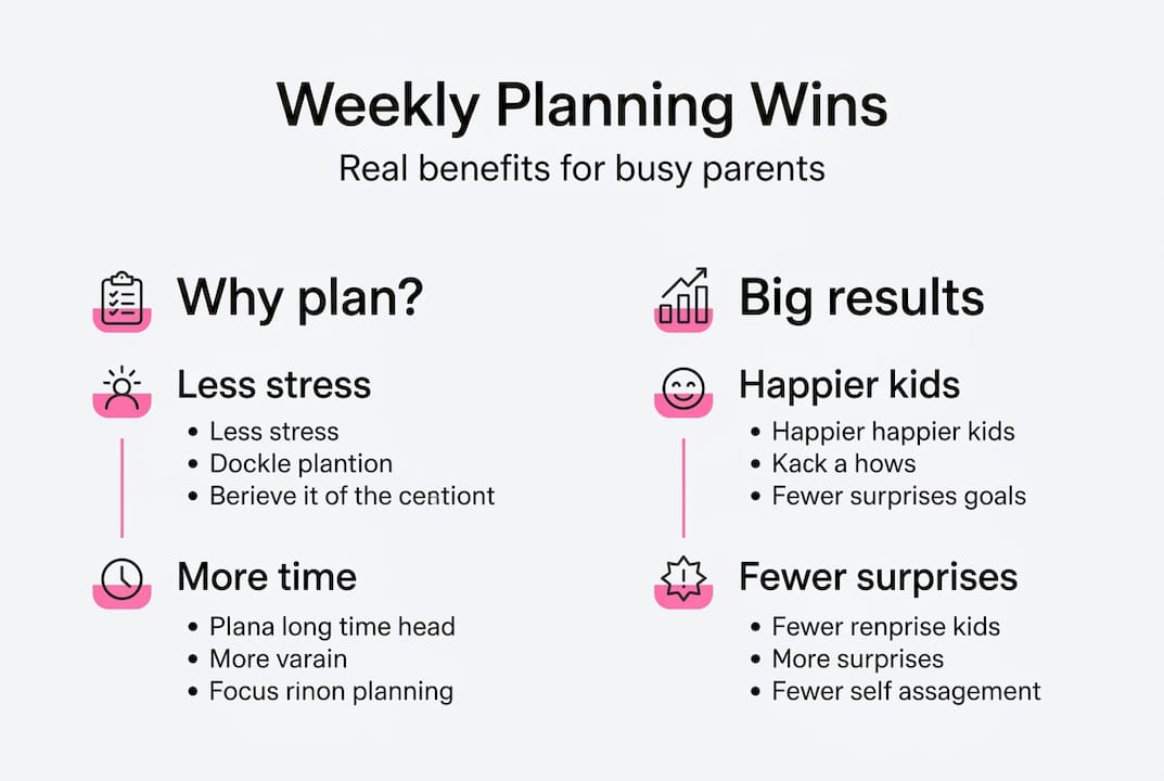 Infographic summarizing weekly planning benefits