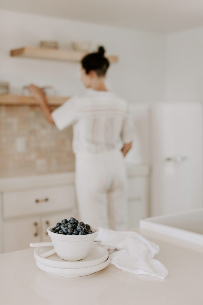 A modern white kitchen background