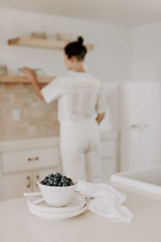 A modern white kitchen background