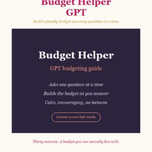 Budget Helper GPT: Build a Family Budget One Question at a Time - cover