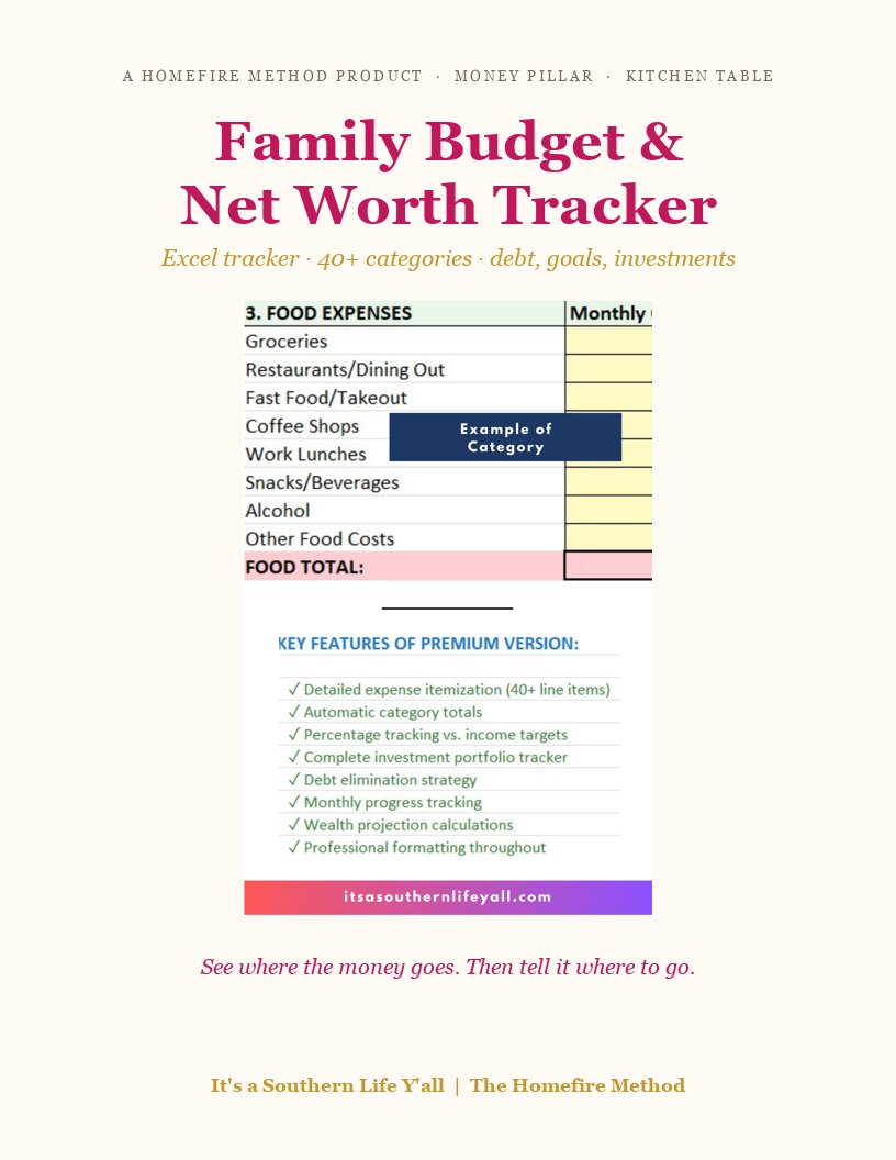 Family Budget + Net Worth Tracker (Excel, 40+ categories) - cover