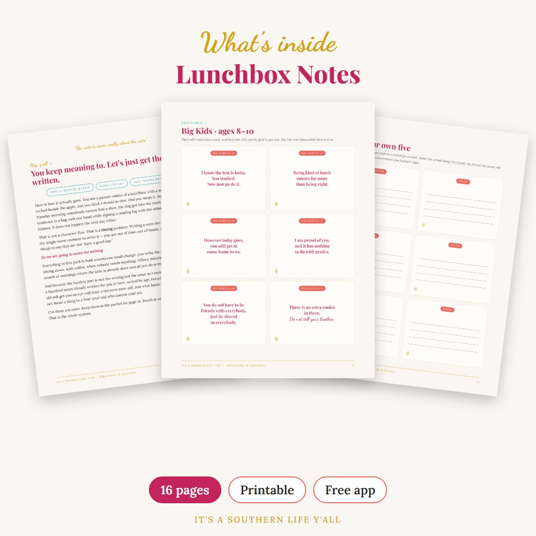 What's inside Lunchbox Notes: 100+ Printable Notes for Kids, Sorted by Age - sample pages