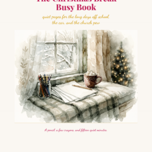 The Homefire Christmas Break Busy Book, a 47-page printable activity book for kids from It's a Southern Life Y'all
