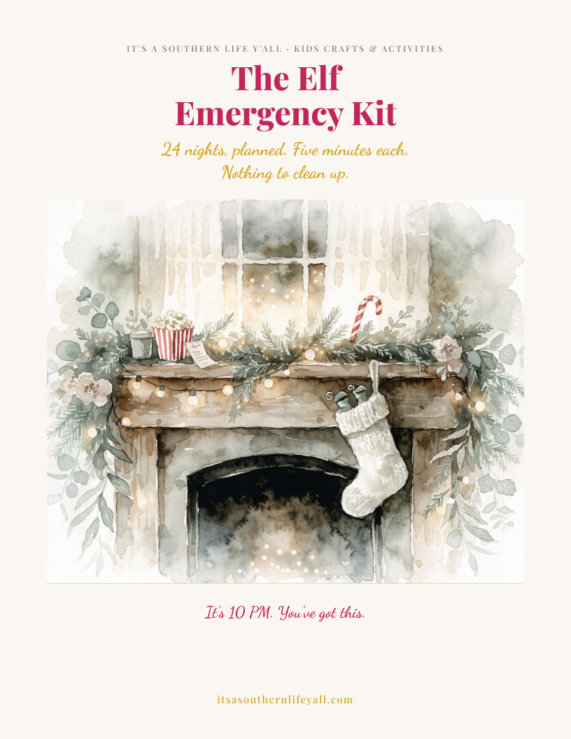 The Elf Emergency Kit, a 43-page printable Christmas elf planner from It's a Southern Life Y'all