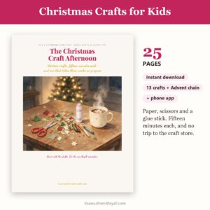 Christmas Crafts for Kids cover with page count, instant download and app badges