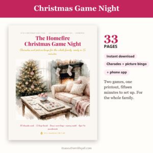 Christmas Game Night cover with page count, instant download and app badges